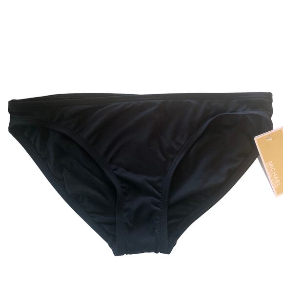 MICHAEL KORS Retail $50 Black Classic Swim Bikini Contemporary Bottoms Size L - Picture 1 of 2